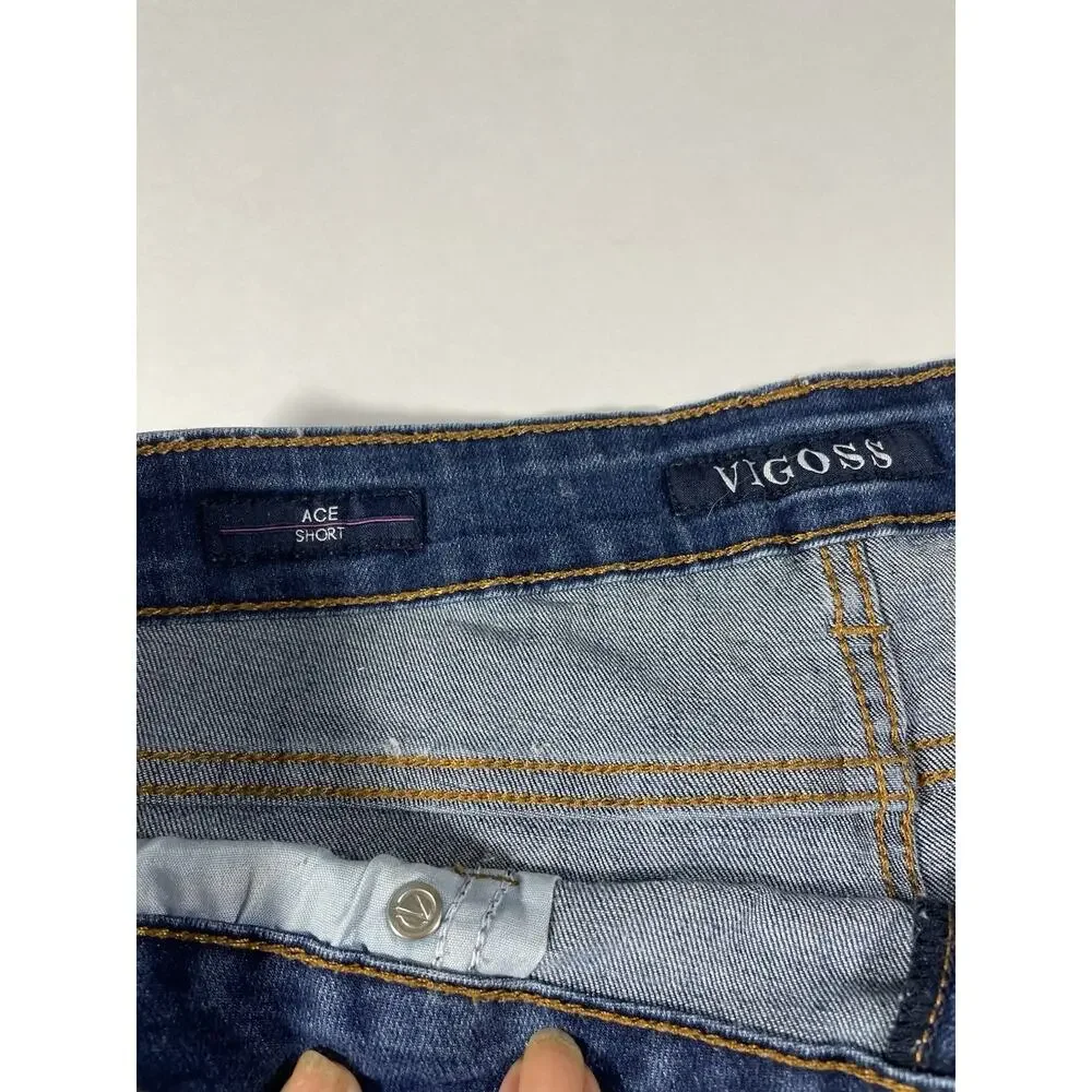 Vigoss Jagger Jeans Shorts Denim Classic Stretch High Rise Raw Hem Women’s W29